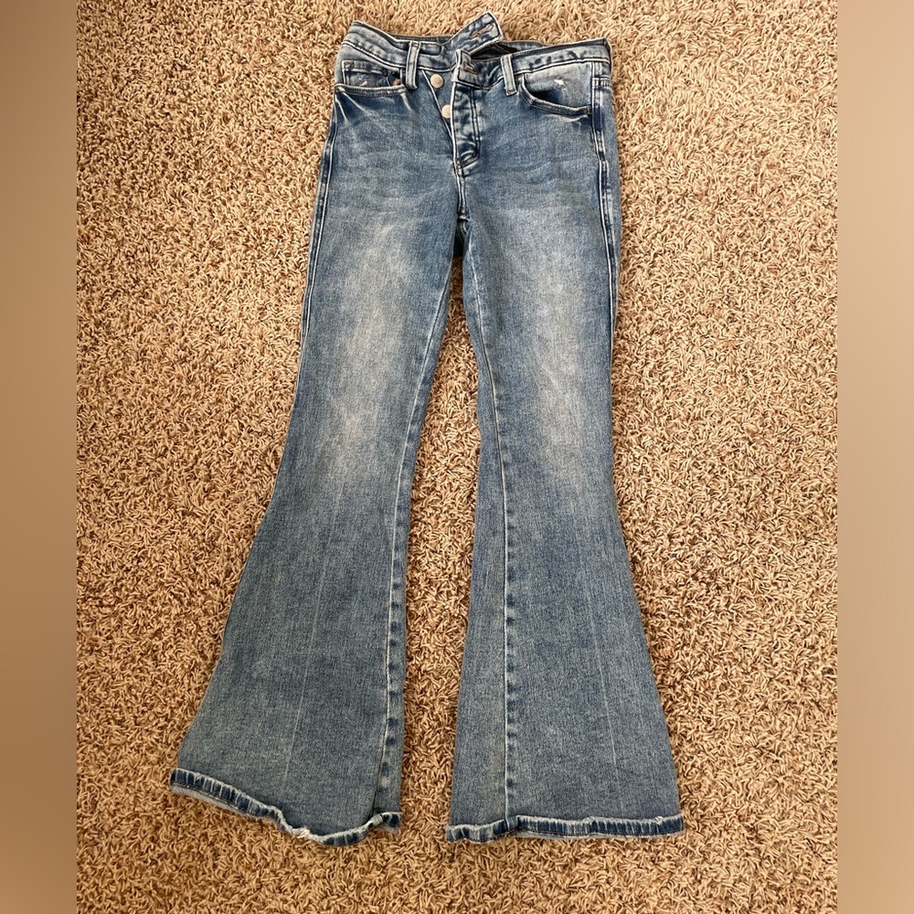 Flying monkey jeans. High rise super flare.